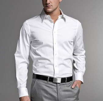 Белая мужская рубашка с коротким